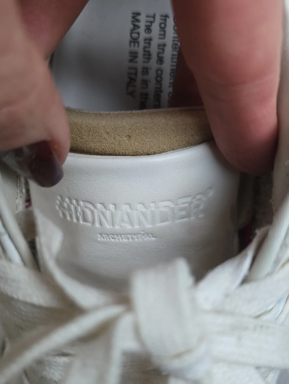 Hidnander Stripeless Ultimate Dual White Leather Sneakers Mens EU40 US7